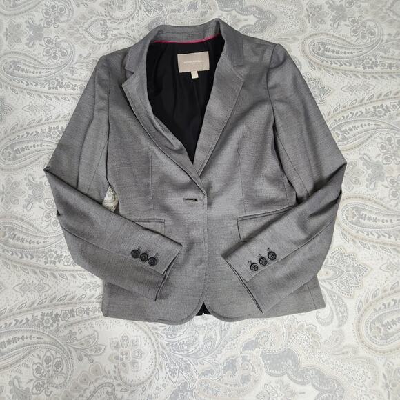 Banana Republic womens Blazer micro dot pattern Grey/ black Size 2 Office career - Picture 3 of 8